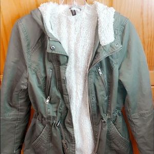 Army green winter coat from H&M